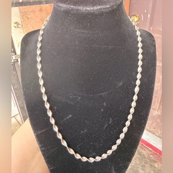 925 Sterling Silver Jewelry - 925 Made In Italy  Twisted Necklace